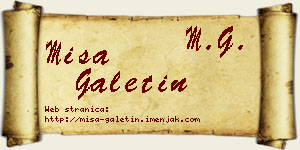 Miša Galetin vizit kartica